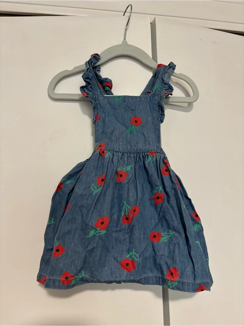 Carters 6 month baby girl chambray Floral Denim Sundress for Girls overall